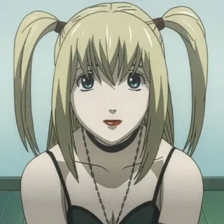 🍎 5d813be3 Misa Amane Death Note Anime, Kreskówka, Dziewczyna, Blondynka, Misa Amane, Death Note, Postać telegram sticker