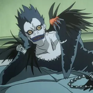 🍎 6e4907a7 Ryuk Death Note Anime, Death Note, Ryuk, Shinigami, Jabłko, Manga, Horror telegram sticker