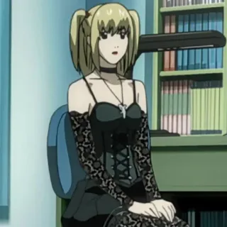 🍎 bda0b10f Misa Amane Death Note Anime, Death Note, Misa Amane, Postać, Kobieta, Gotyk telegram sticker