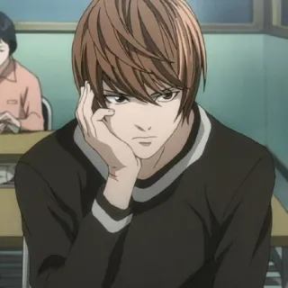 🍎 cdf5c60e Light Yagami Death Note Anime, Manga, Light, Yagami, Death Note, Postać telegram sticker