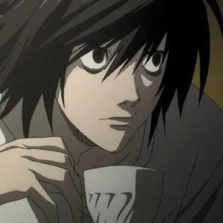 🍎 d4138313 L Death Note Anime, Death Note, L, Detektyw, Manga, Kreskówka telegram sticker