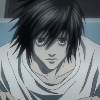 🍎 edcbb203 L Death Note Anime, Death Note, L, Detektyw, Postać, Manga telegram sticker