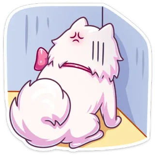 😅 9ffdbee7 Hund, traurig, niedlich, Cartoon, Aufkleber, flauschig, verärgert, Pompon whatsapp sticker