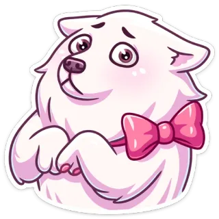 🥺 ec2d83b3 Hund, süß, Tier, Schleife, Aufkleber, Cartoon whatsapp sticker
