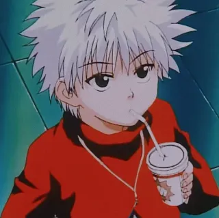 ❤️‍🔥 c38bac03 Killua Zoldyck Hunter x Hunter Killua Zoldyck, Anime, Hunter x Hunter, Dessin animé, mignon, boisson telegram sticker