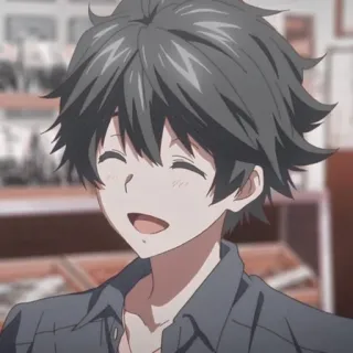 ❤️‍🔥 f4fb8c71 animé, garçon, souriant, personnage, portrait telegram sticker