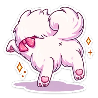 🍑 1743b99b pies, słodki, zwierzę, naklejka, szczeniak, kokarda, różowy, puszysty telegram sticker