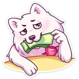 💵 3f2a7bbc pies, pieniądze, bogaty, kreskówka, słodki, zwierzę, bogactwo telegram sticker