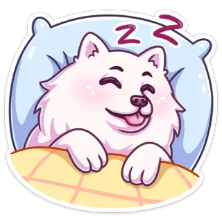 😴 a6bd0041 Z Z Z pies, śpiący, słodki, poduszka, kreskówka, zwierzę domowe, zwierzę telegram sticker