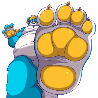 🐾 14b47547 เฟอร์รี่, มานุษยรูปนิยม, การ์ตูน, เท้า, อุ้งเท้า, ตัวละคร whatsapp sticker