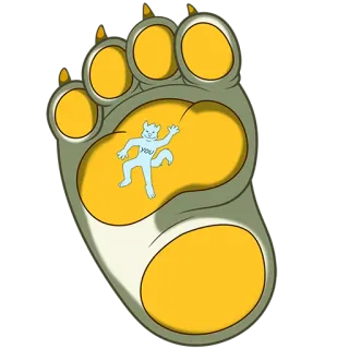 🦶 1a9125a9 YOU เท้า, สัตว์, ตัวละคร, อุ้งเท้า whatsapp sticker