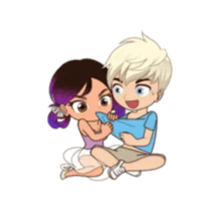 👼 8fe3e530 卡通, 情侣, 动漫, Q版 telegram sticker