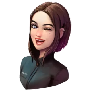 😉 56722970 SAMSUNG woman, wink, smiling, cartoon, avatar whatsapp sticker