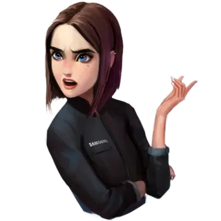 😤 faf30063 Sam Samsung, virtual assistant, digital assistant, cartoon, character, girl whatsapp sticker