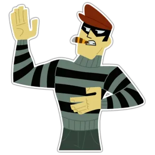 👤 3d63c90a pencuri, kriminal, perampok, bandit, bertopeng, kartun, cerutu telegram sticker