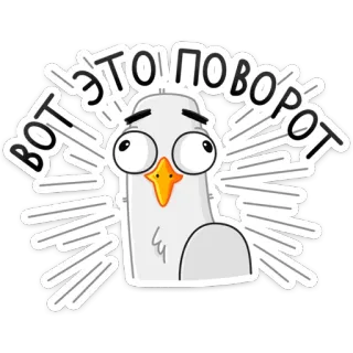 😳 fa66f137 ЭТО ПОВОРОТ! 鳥, アニメ, びっくり, ショック, ギョロ目 telegram sticker
