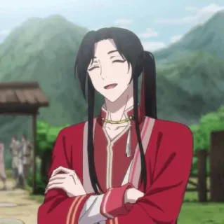 🍁 80c9010a Anime, Personagem, Sorriso, Vermelho, Cabelo comprido whatsapp sticker