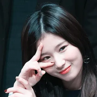 ✌ e047a98b pessoa, mulher, beleza, kpop, idol, sana, twice telegram sticker