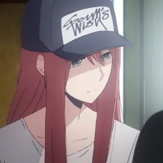 🍁 0ae1a84f Scum's Wish аниме, девушка, шляпа, Scums Wish, анимация, рыжие волосы whatsapp sticker