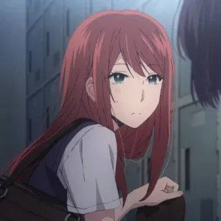 🍁 4135859a аниме, девочка, школа, форма, ученик, рыжие волосы whatsapp sticker