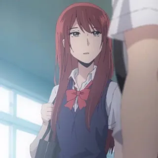 📍 445d6e44 Аниме, Рыжая, Школьная форма, Подросток, Девушка whatsapp sticker