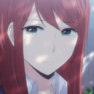 📍 b3961f55 аниме, девушка, рыжие волосы, мультфильм, портрет whatsapp sticker