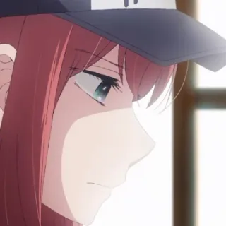 🍁 b6313492 аниме, девушка, шляпа, рыжие волосы, мультфильм, портрет whatsapp sticker