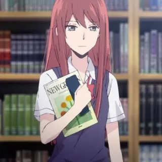 📍 c2e99470 NEW GR аниме, девушка, библиотека, книга, длинные волосы whatsapp sticker
