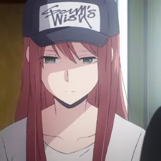 📍 d7108325 Somei's Wish аниме, рыжие волосы, шляпа, женщина, грустный whatsapp sticker