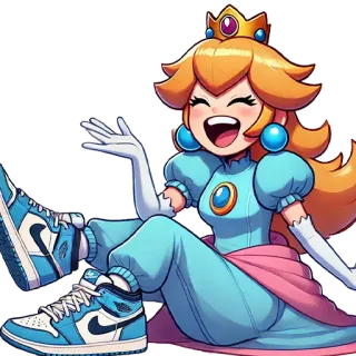 😂 d3e15950 Princess Peach princesse peach, super mario, personnage, dessin animé, jeu vidéo, baskets telegram sticker