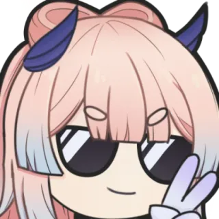 😎 9af53dad 动漫, 卡通, 角色, 太阳镜, 和平标志 telegram sticker