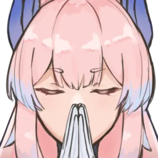 🙏 bcfdd5cf Sangonomiya Kokomi Genshin Impact kokomi, 原神, 动漫, 游戏, 女孩, 祈祷, 角色, 游戏 telegram sticker