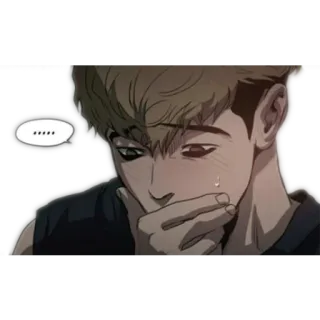 😳 e5589271 ..... 애니, 만화, 슬픔, 우울, 캐릭터, 생각 whatsapp sticker