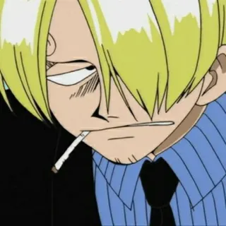 🎷 1aff95f5 Sanji One Piece Anime, Papieros, Gotowanie, Blond, Palenie whatsapp sticker
