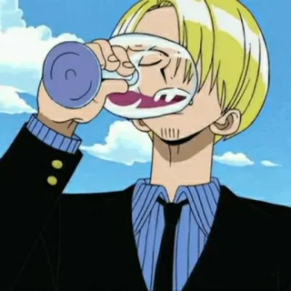 🎷 39224f52 Sanji One Piece Anime, One Piece, Sanji, Pirat, Kucharz, Wino whatsapp sticker