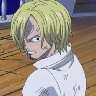 🎷 471e84ff Sanji One Piece Anime, Palenie, Blond włosy, Kucharz, Piraci Słomianego Kapelusza whatsapp sticker