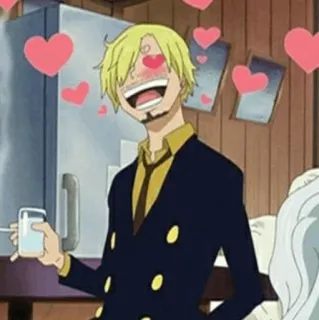 🎷 5ab80b0f Sanji One Piece Anime, Serca, Miłość, Gotowanie, Manga whatsapp sticker