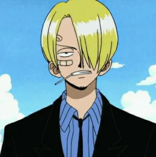 🎷 6a186721 Sanji One Piece Anime, Gotowanie, Pirat, Blondynka, Papieros whatsapp sticker