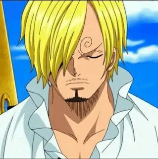 🎷 84cb1c42 Sanji One Piece Anime, Gotowanie, Blondynka, Palacz, Pirat whatsapp sticker