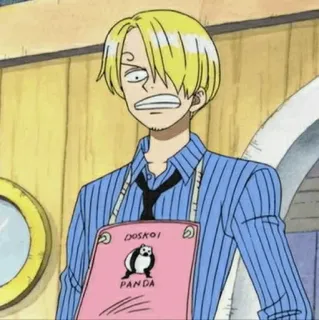 🎷 91726273 Sanji One Piece Anime, Szef kuchni, Gotowanie, Manga, Pirat, Doskoi Panda whatsapp sticker