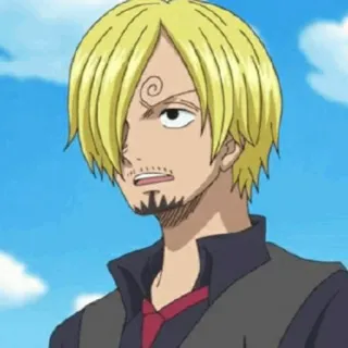 🎷 99740a19 Sanji One Piece Anime, blondynka, kucharz, pirat, słomkowy kapelusz whatsapp sticker