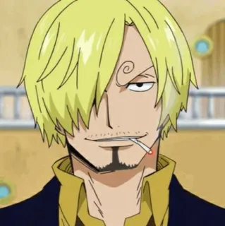🎷 cf6f250d Sanji One Piece Anime, Papieros, Blond, Kucharz, One Piece whatsapp sticker