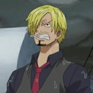🎷 ea847ef2 Sanji One Piece Anime, Szef kuchni, Kucharz, Blondynka, Palacz, Zły whatsapp sticker