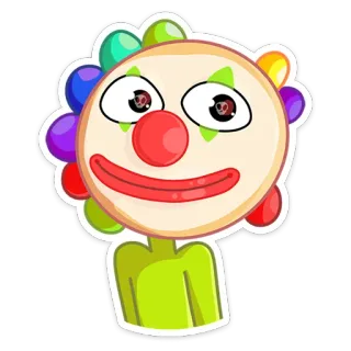 🤡 2c45710f Clown, Dessin animé, Drôle, Visage, Personnage, Mignon, Illustration telegram sticker