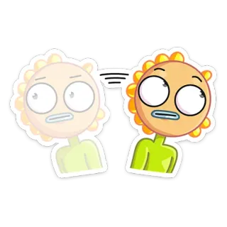 😐 34d1c2fb dessin animé, tournesol, personnage, autocollant telegram sticker