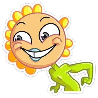 ☺️ b3807a73 dessin animé, fleur, visage, personnage, illustration telegram sticker