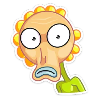 😧 c7bccba1 dessin animé, autocollant, fleur, personnage telegram sticker