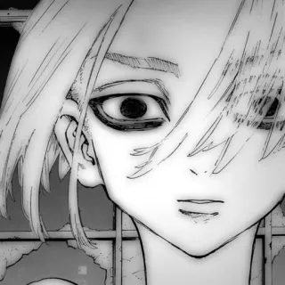 🎭 0529674d Anime, Manga, Potret, Karakter, Hitam putih telegram sticker