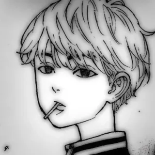 🎭 12d5ca56 Anime, Manga, Karakter, Gambar, Monokrom, Anak laki-laki telegram sticker