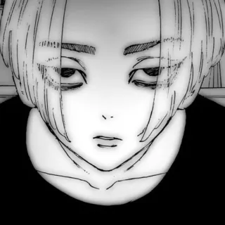 🎭 6e3b54c5 Anime, Manga, Karakter, Hitam putih, Potret telegram sticker